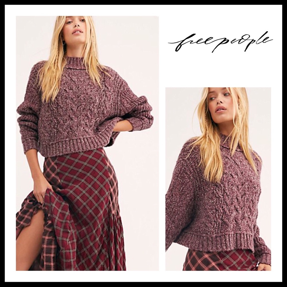 FREE PEOPLE BOHO PULLOVER CHUNKY KNIT SWEATER A2C - Picture 1 of 16